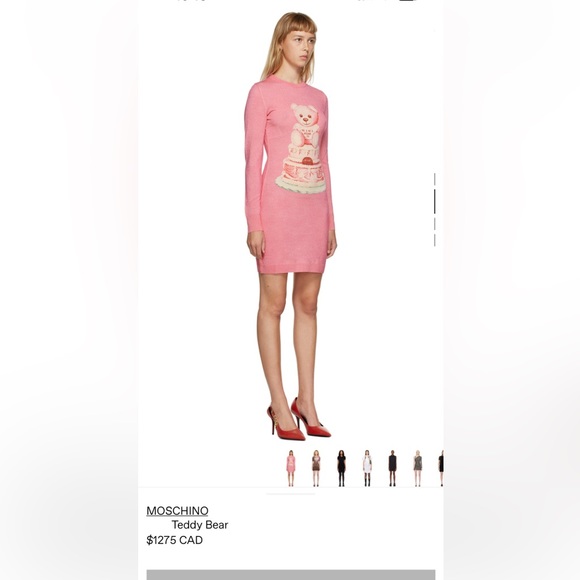 NEW MOSCHINO PINK BEAR DRESS - Picture 3 of 11